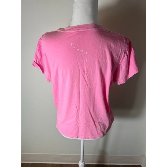 Clare V. Pink Ciao Short Sleeve Tee Shirt Sz M - Picture 3 of 5